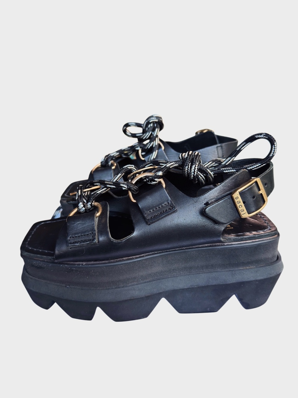 Sacai Lace Up Platform Sandals